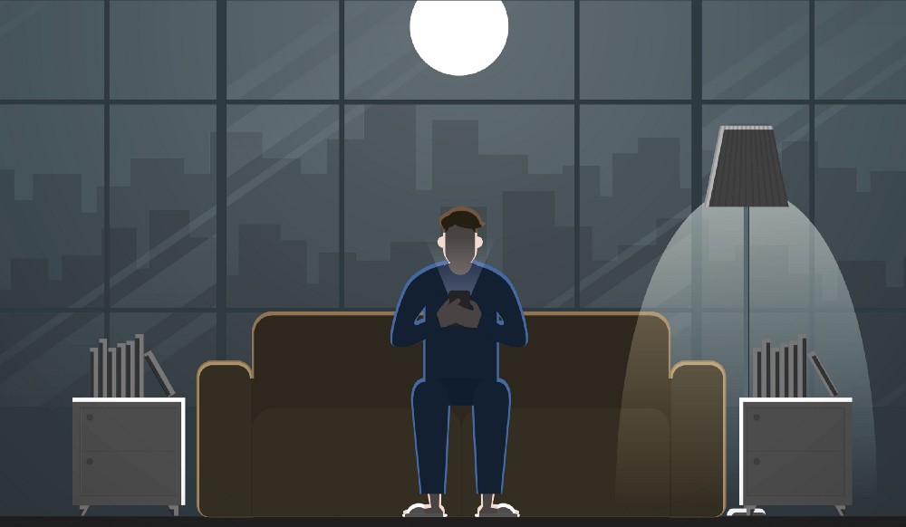 Illustration of a person on their phone